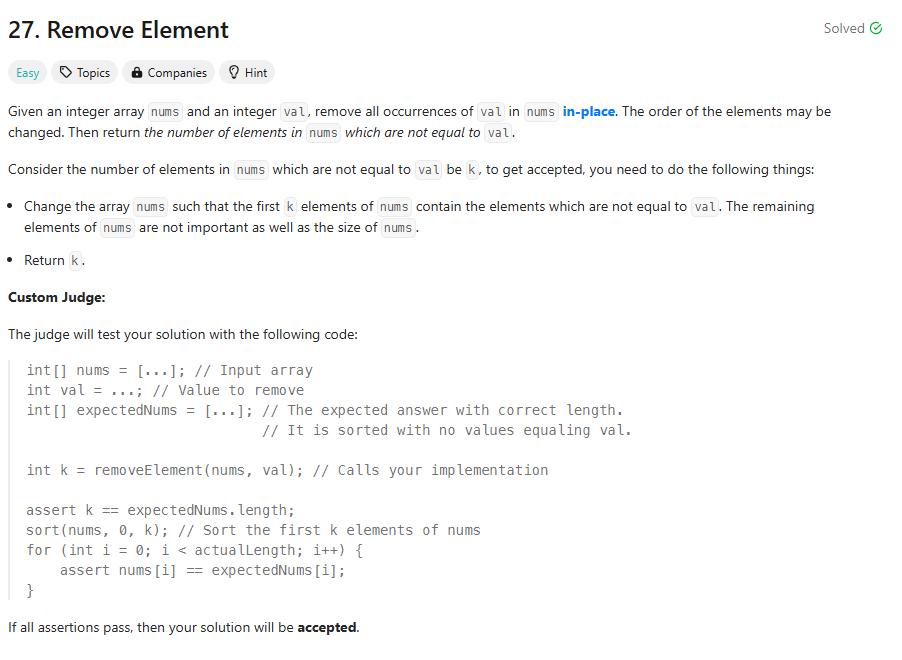 Remove Element Problem